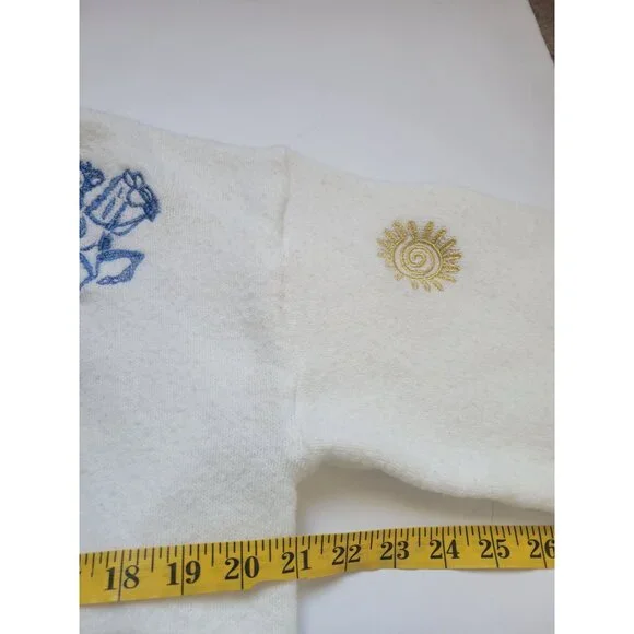 Blue B Women's Embroidered Conversation Print Sweaterwhite knit western-themed - Picture 10 of 12